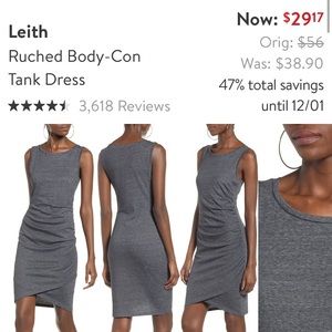 Leith Body Con Ruched Tank dress